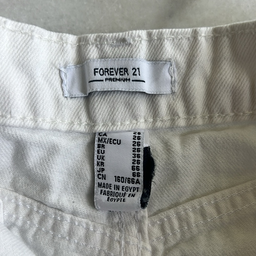 Forever 21 White Jean Shorts - Picture 3 of 3